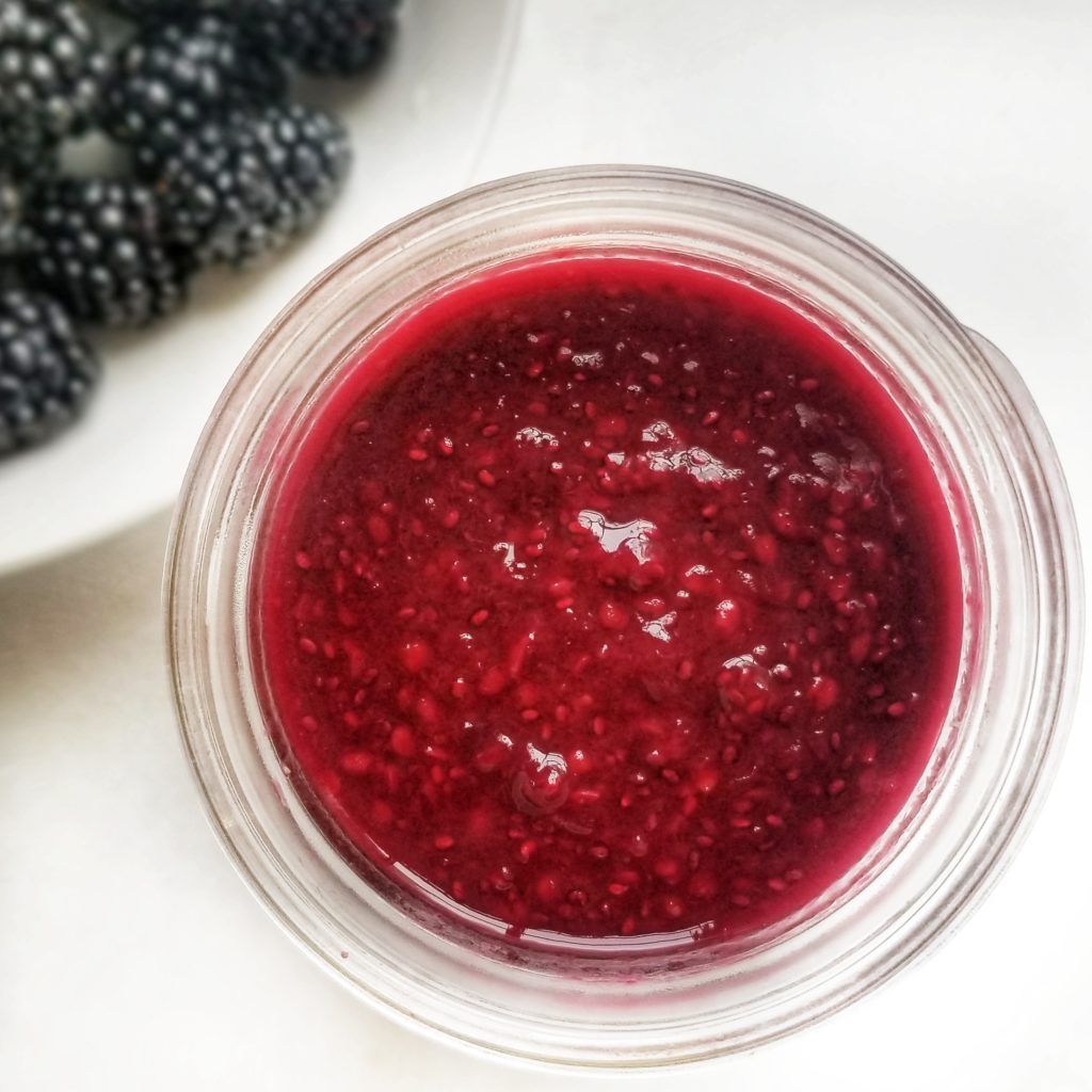 chia seed jam made with fresh berries
