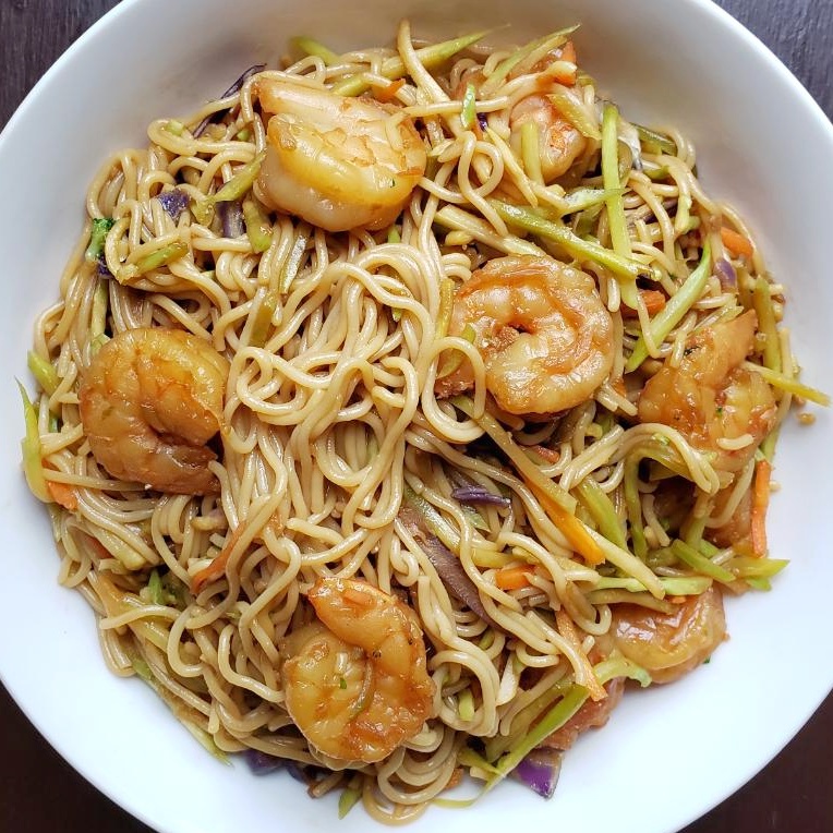 Gluten Free Shrimp and ramen stir fry