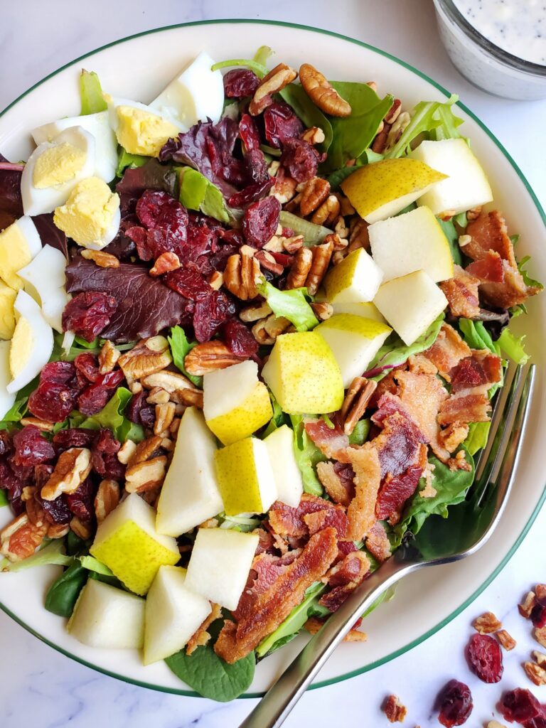 Spring Cobb Salad with Raspberry Vinaigrette Dressing - Fit Foodie