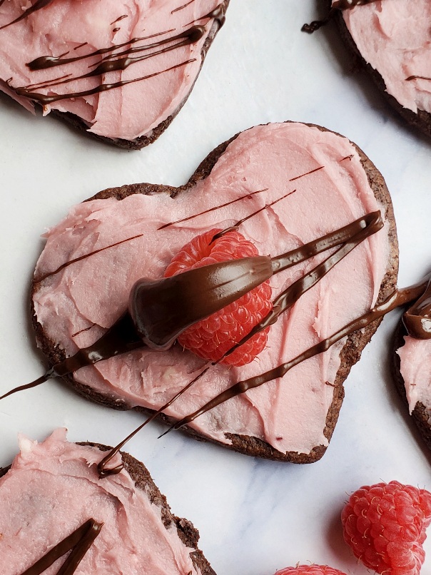chocolate raspberry cookie cut outs