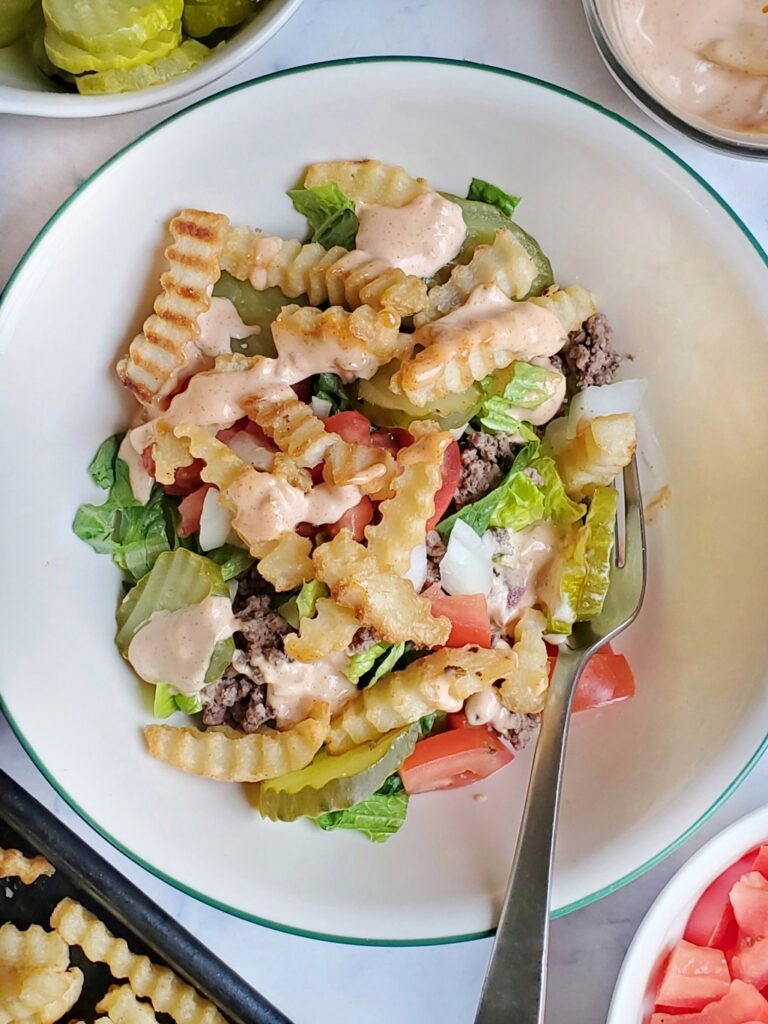 Gluten-free bunless burger bowls