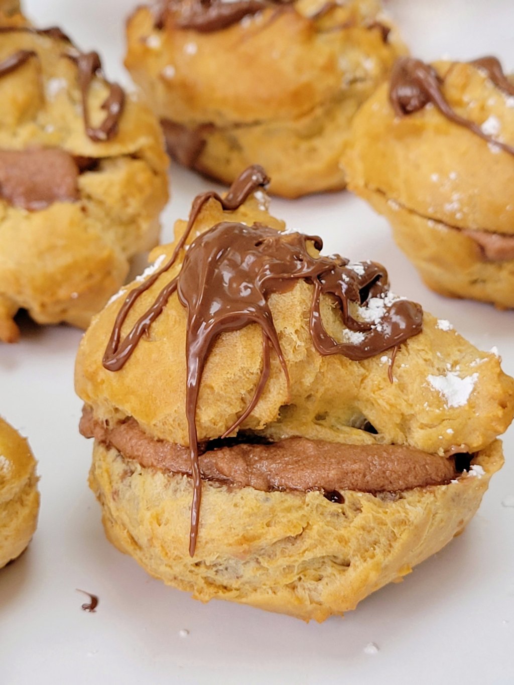 gluten free nutella stuffed cream puffs