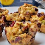 gluten free stuffing muffins with sausage, apples and cranberries