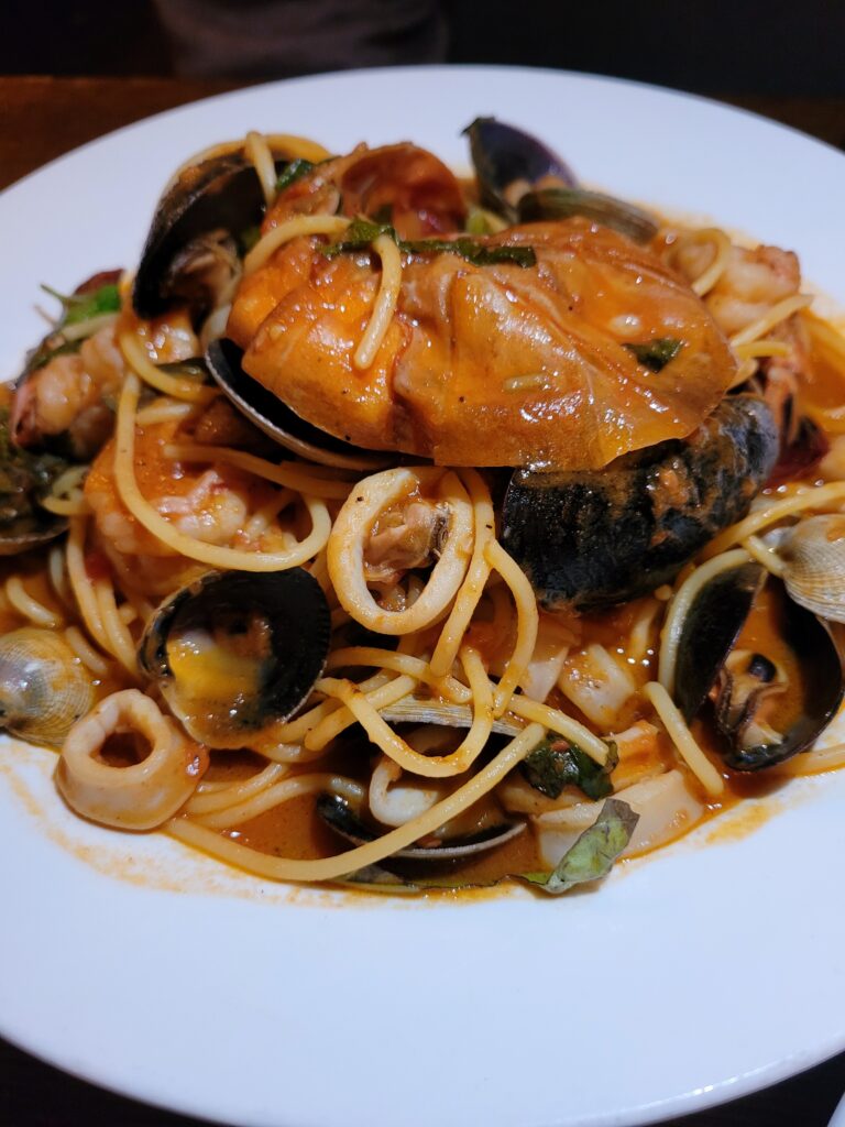 senza gluten nyc spaghetti dinner with seafood