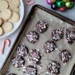 Ritz thin mint crackers recipe. Made gluten free with schar entertainment crackers, dipped in chocolate and coated with candy canes