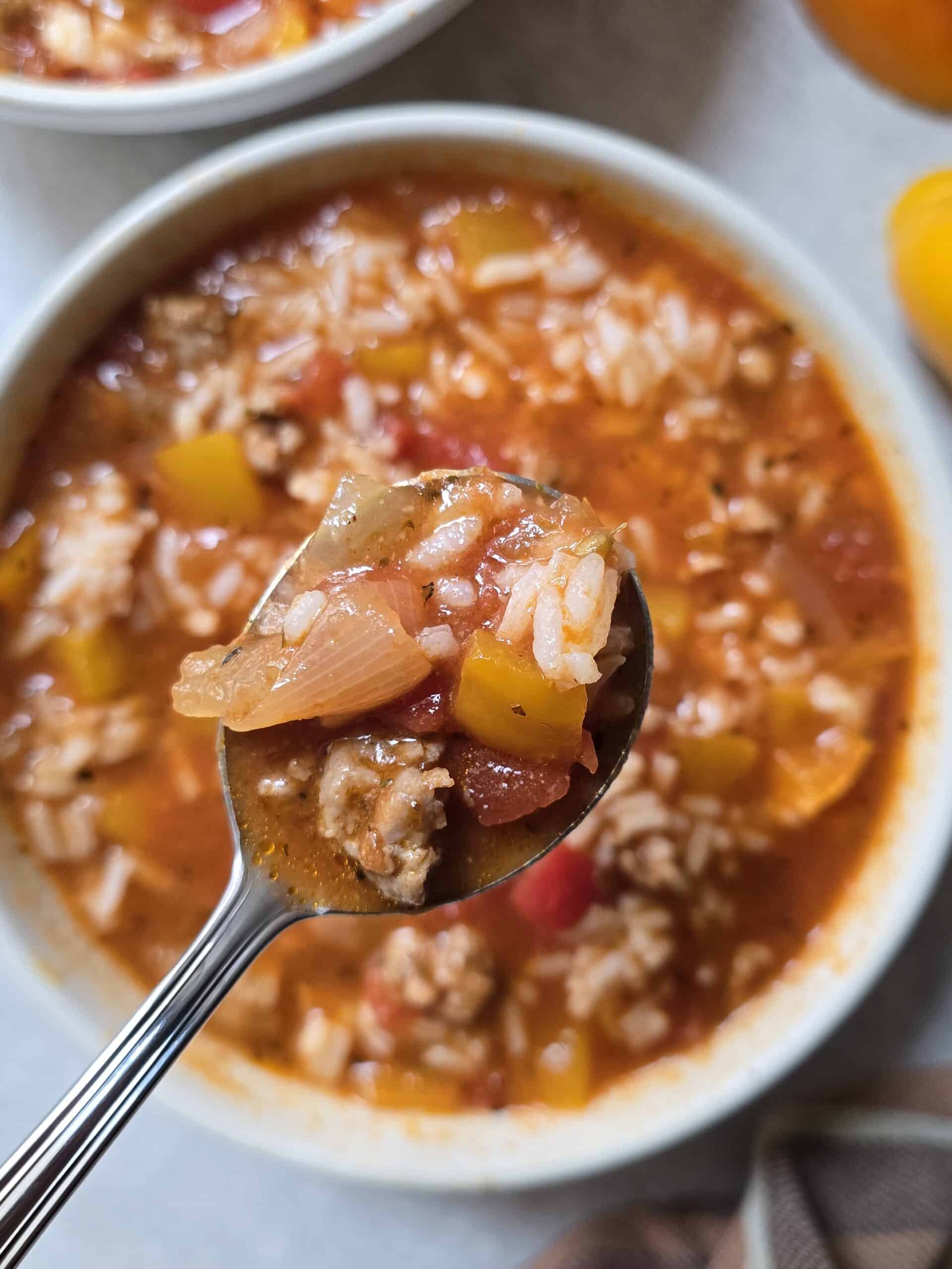 gluten free stuffed pepper soup recipe
