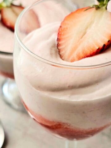 Light and fluffy homemade strawberry mousse made with fresh strawberries and whipped cream