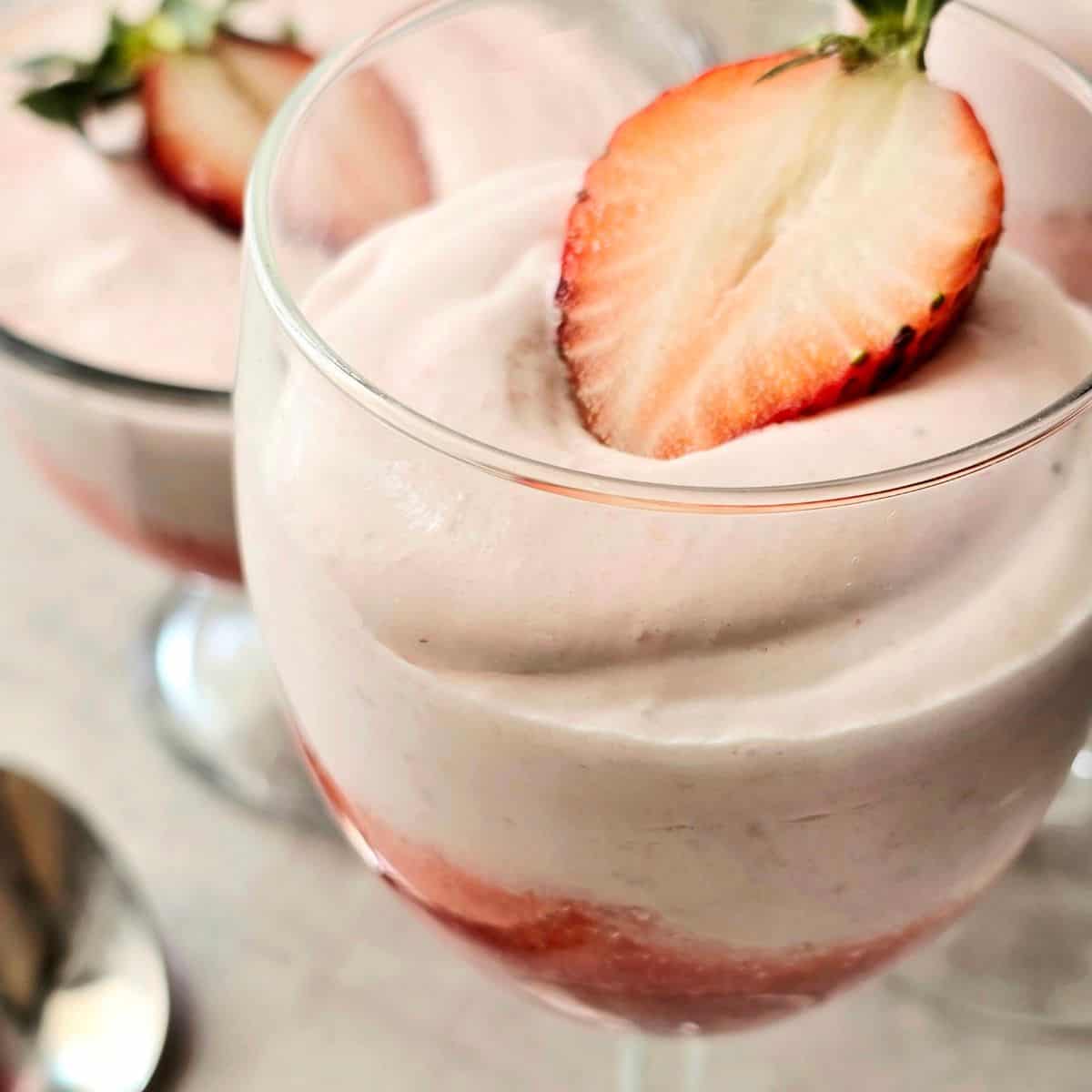 Light and fluffy homemade strawberry mousse made with fresh strawberries and whipped cream