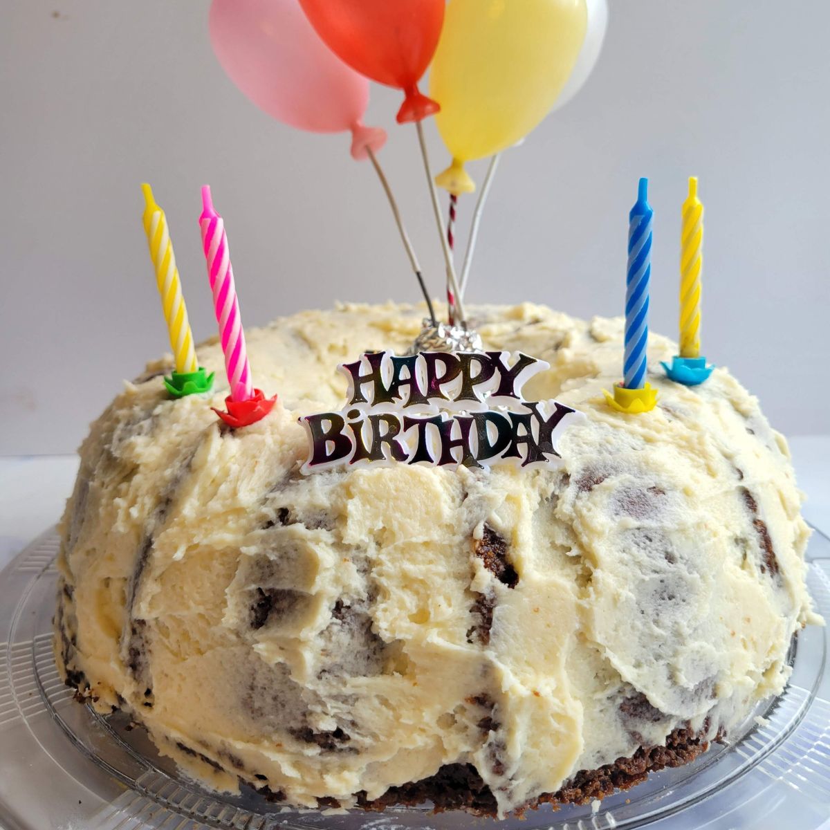 gluten free chocolate cake made with hot chocolate mix and coffee for birthdays and celebrations